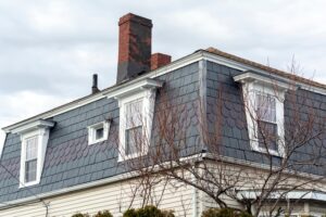 a parisian mansard roof on a building